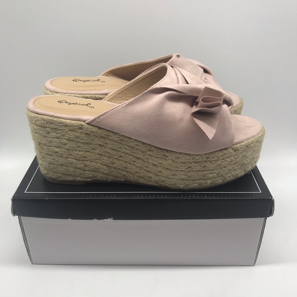 Qupid Women's Espadrille Platform Slides Sandals